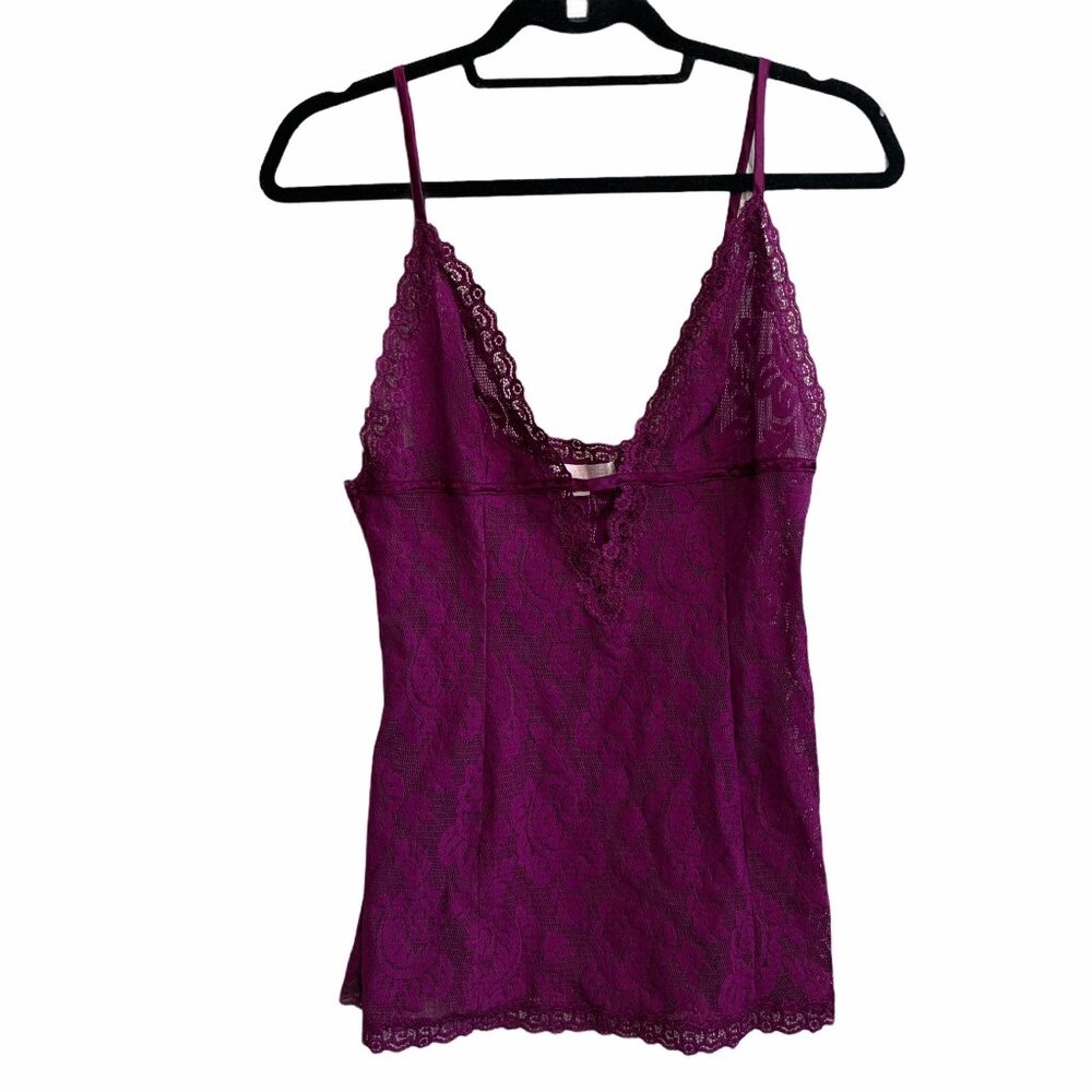 Victoria's Secret Plum Jewel Toned Floral Lace Mini Slip Sleepwear Lingerie M